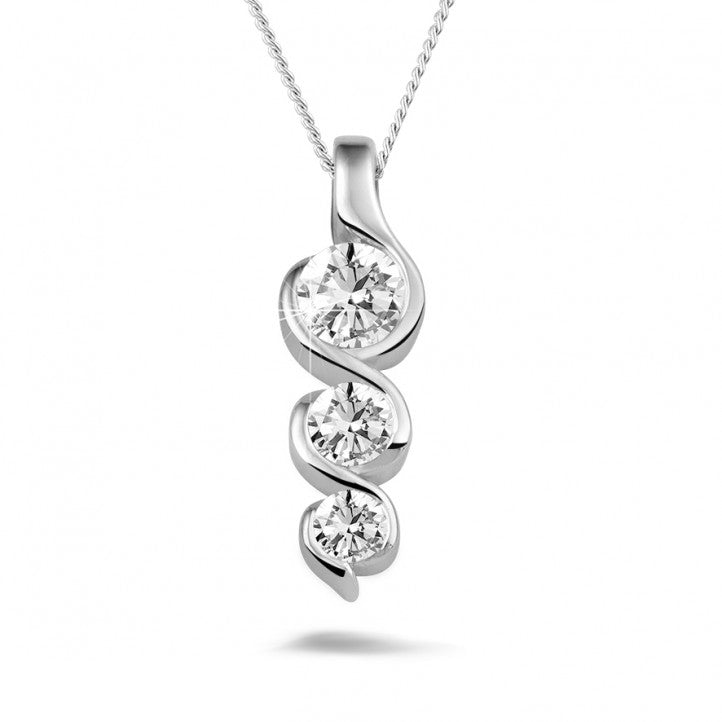 Twisted trilogy diamond pendant