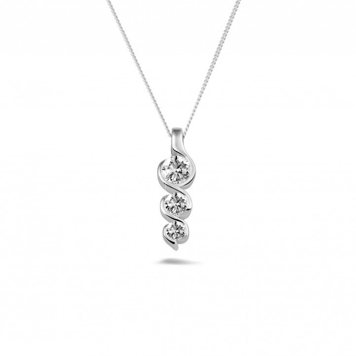 Twisted trilogy diamond pendant