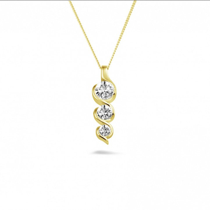 Twisted trilogy diamond pendant