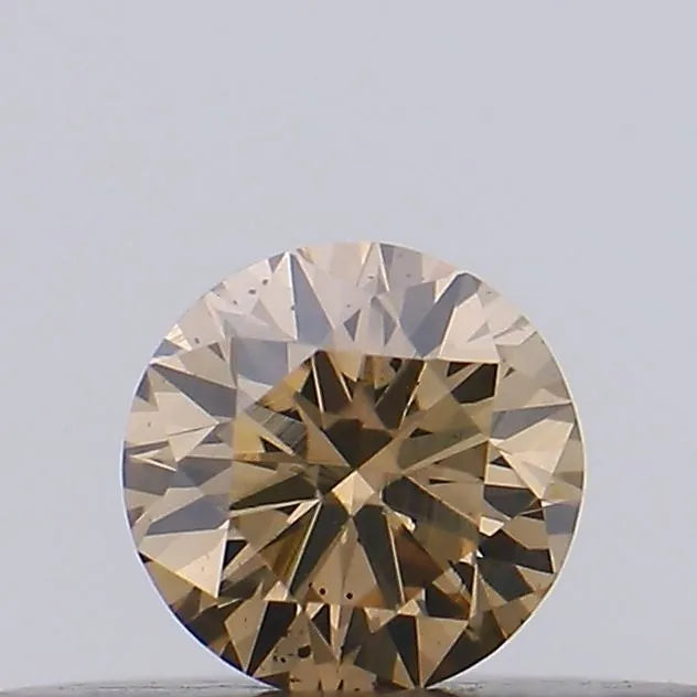 0.15ct Round Natural Diamond (Colour Fancy Light Brown, Clarity SI2, Cut EX, Uncertified)