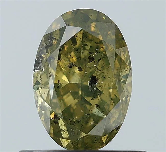0.92ct Oval Natural Diamond (Colour Green, Clarity I3, Uncertified)
