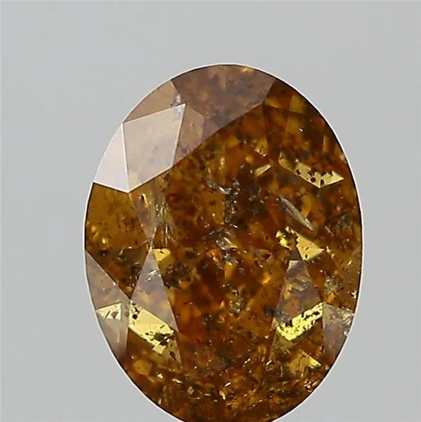 1.00ct Oval Natural Diamond (Colour Fancy Deep Yellow, Clarity I3, GIA Certified)