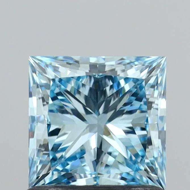 1.04ct Princess Lab Grown Diamond (Colour Fancy Vivid Blue, Clarity VVS2, IGI Certified)