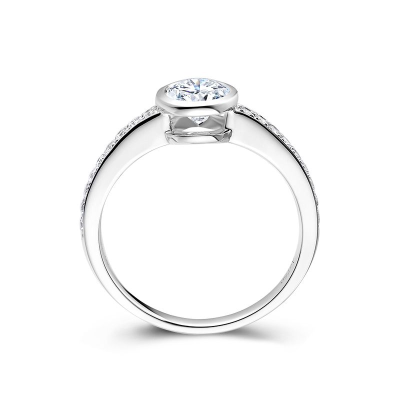 BEZEL SET DIAMOND BAND ENGAGEMENT RING. SETTINGONLY