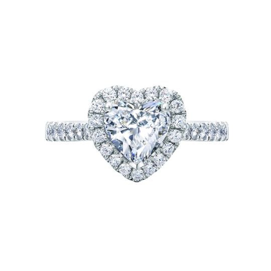 CLASSIC HEART HALO RING. SETTING ONLY