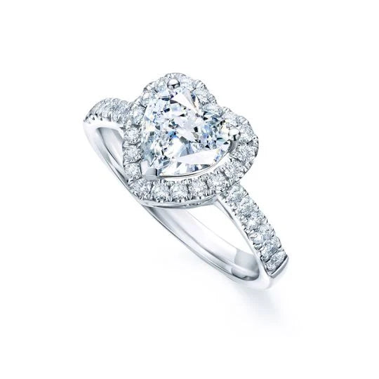 CLASSIC HEART HALO RING. SETTING ONLY