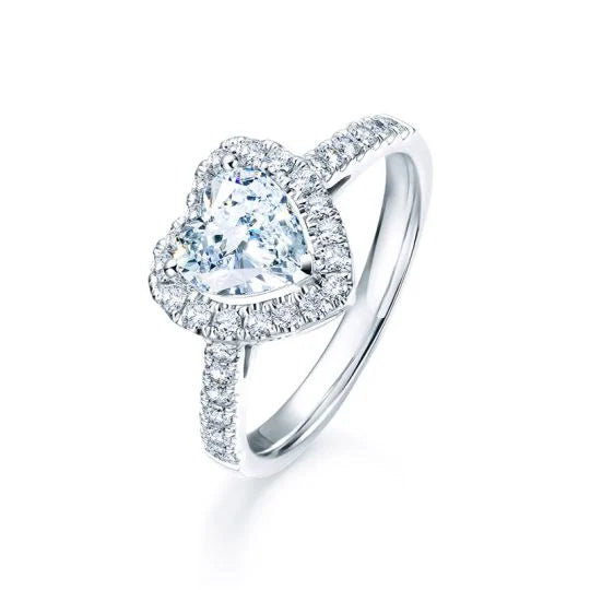 CLASSIC HEART HALO RING. SETTING ONLY