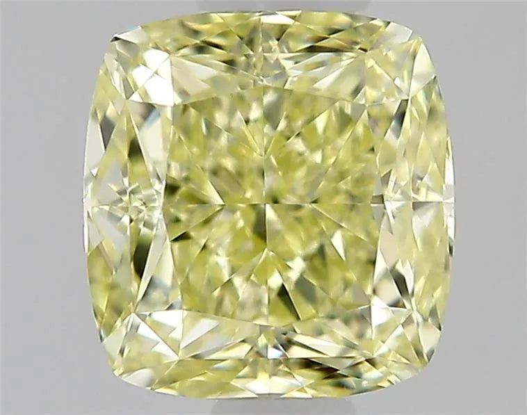 0.38ct Cushion modified Natural Diamond (Colour Fancy Light Yellow, Clarity IF, Cut EX, GIA Certified)