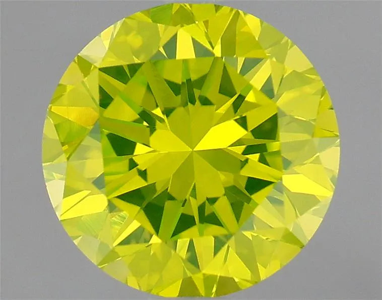 1.52ct Round Natural Diamond (Colour Fancy Intense Greenish Yellow, Clarity VVS2, Cut GD, IGI Certified)