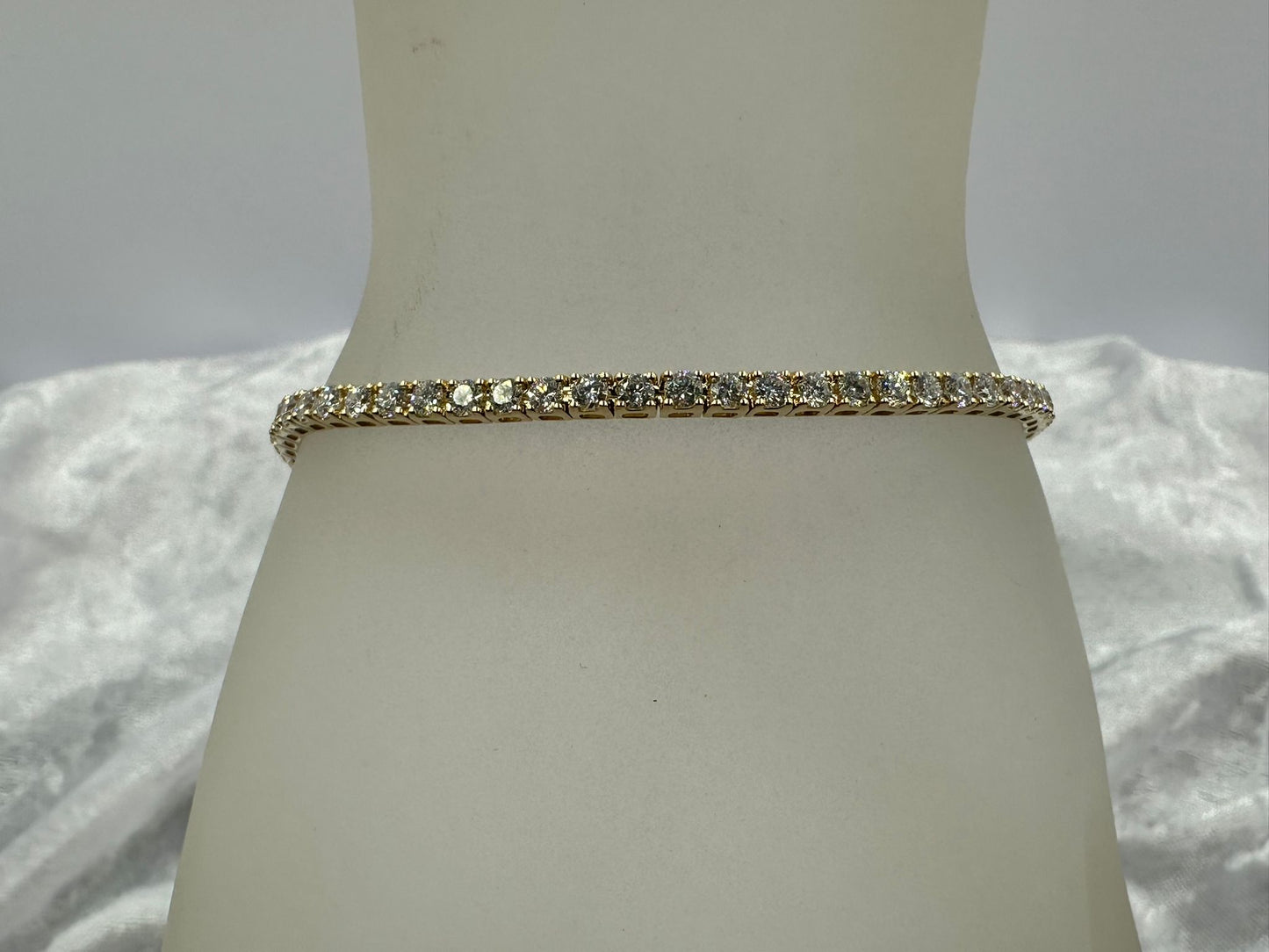 18K yellow gold lab grown tennis bracelet, 3.98 TCW