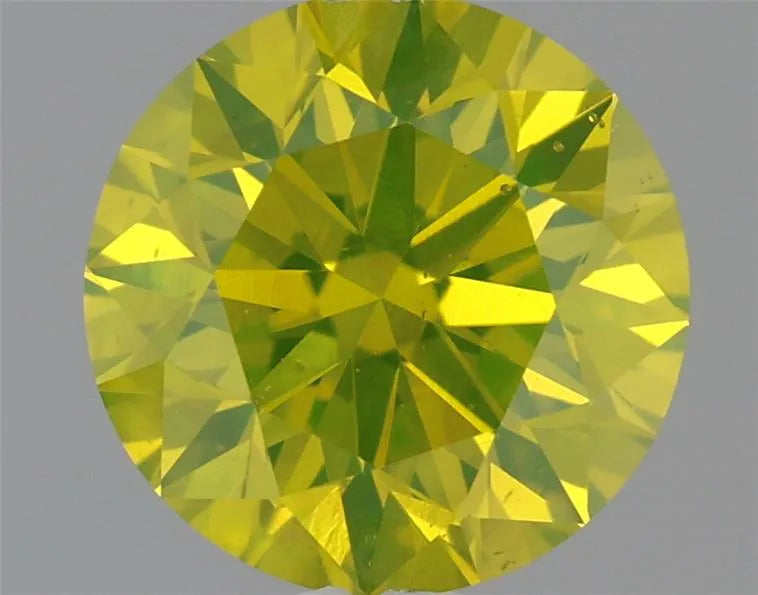 1.00ct Round Natural Diamond (Colour Fancy Intense Greenish Yellow, Clarity SI1, Cut GD, IGI Certified)