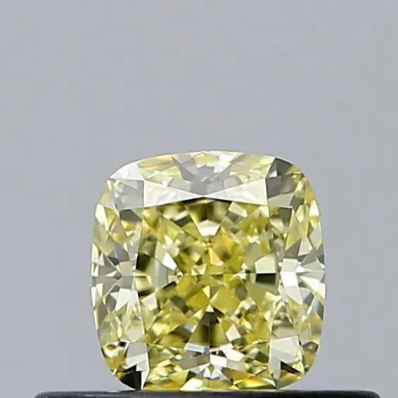 0.39ct Cushion modified Natural Diamond (Colour Fancy Yellow, Clarity VVS2, Cut GD, GIA Certified)