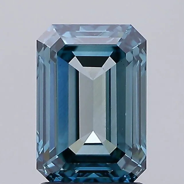 2.05ct Emerald Lab Grown Diamond (Colour Fancy Vivid Greenish Blue, Clarity VS1, IGI Certified)