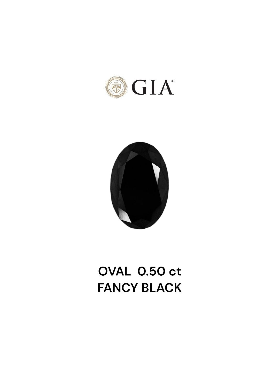 0.50ct Oval Natural Diamond (Colour Fancy Black, Clarity VVS2, Cut EX, GIA Certified)