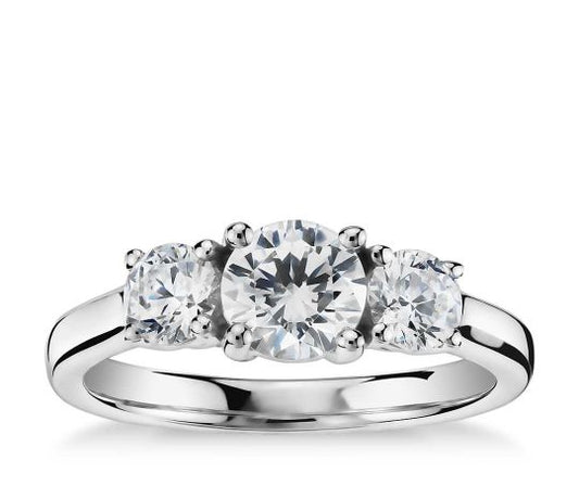 CLASSIC 3 STONE ENGAGEMENT RING. SETTING ONLY