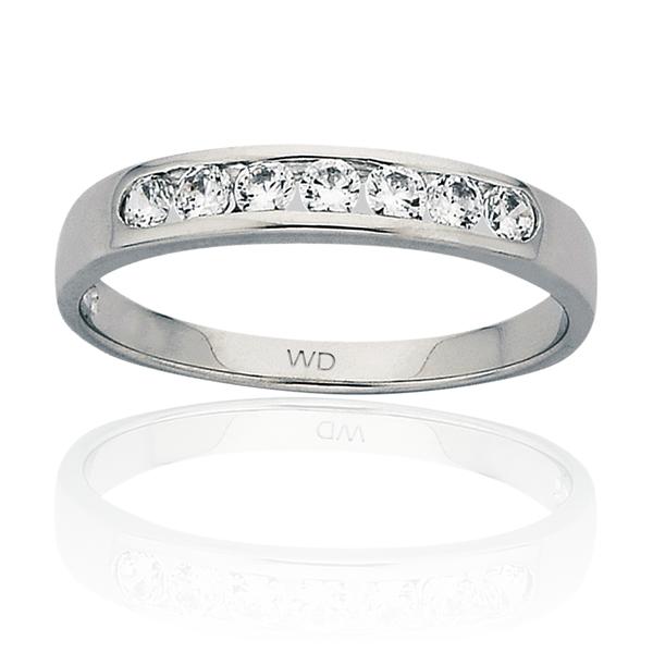 Classic channel set diamond ring