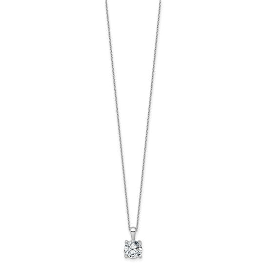 14K gold lab grown diamond solitaire pendant necklace
