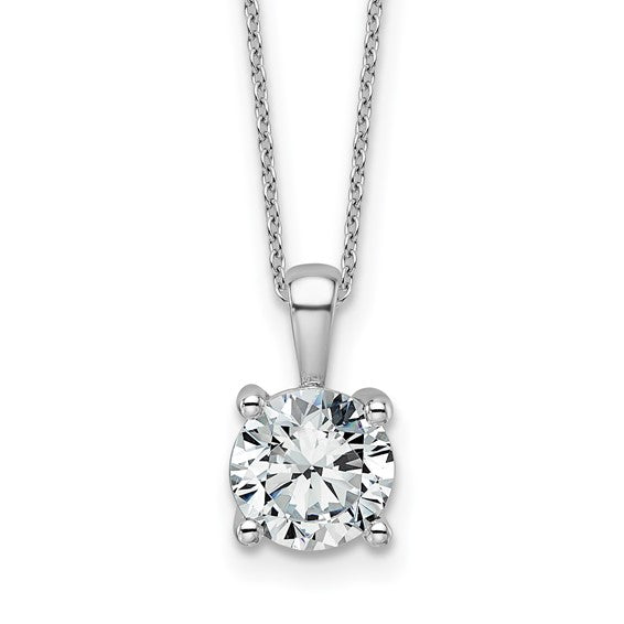 14K gold lab grown diamond solitaire pendant necklace