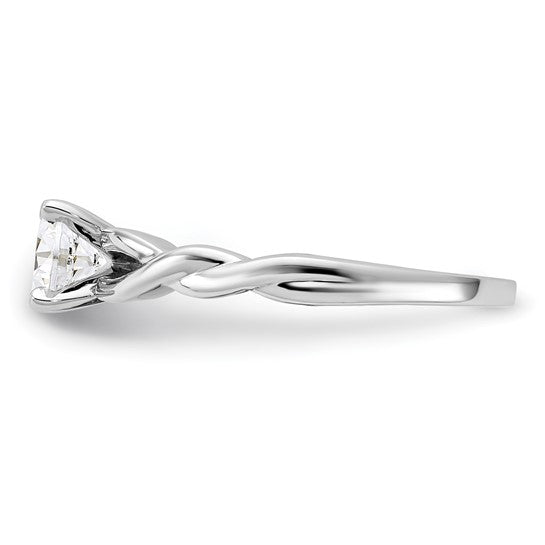 Twist band 4 prong engagement ring