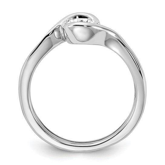 Bezel set twist engagement solitaire ring