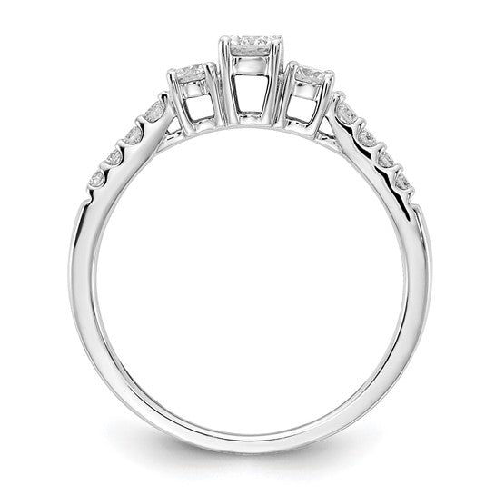 3 stone diamond band engagement ring