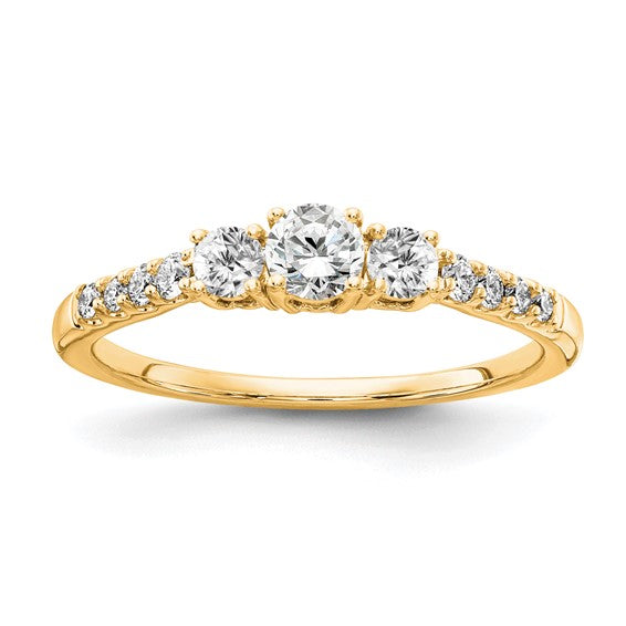 3 stone diamond band engagement ring