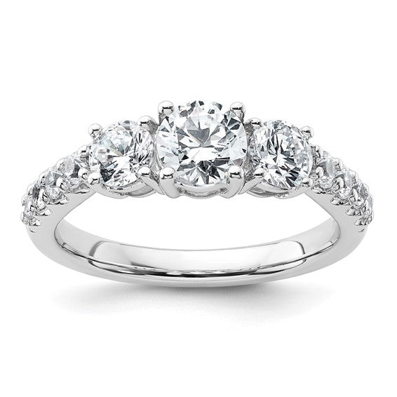 3 stone diamond band engagement ring