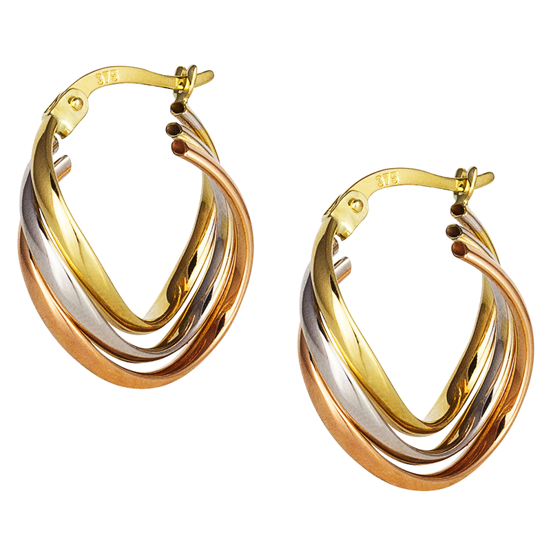 Tri Colour Hoop earrings