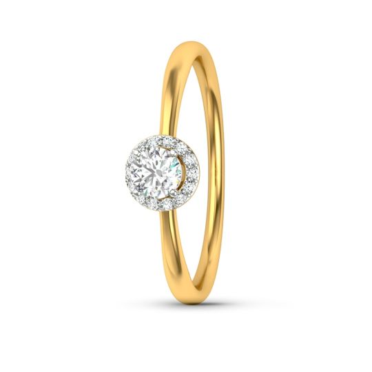 PETITE HALO SOLITAIRE RING. SETTING ONLY