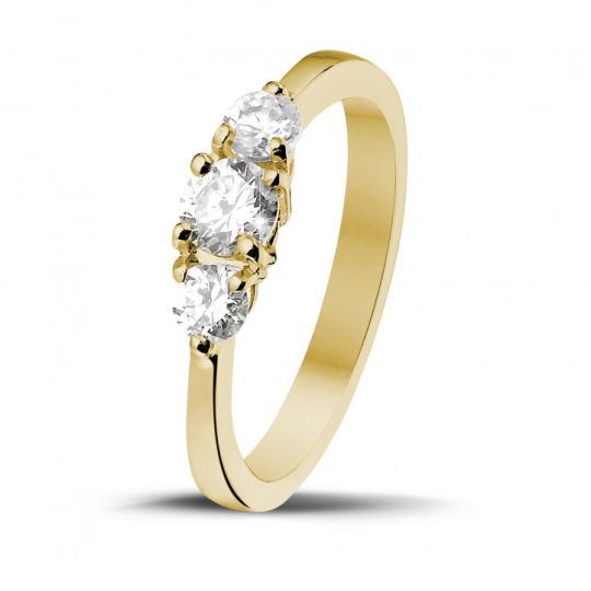 SHARED CLAW 3 STONE RING. SETTING ONLY, angled view