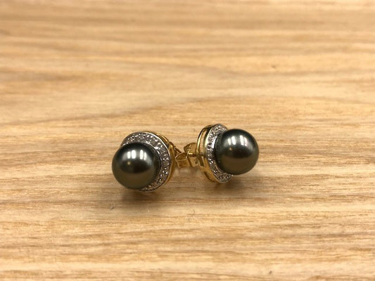 Tahitian Pearl diamond earrings