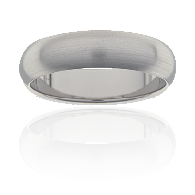 Mens Titanium satin finish rounded ring, 6mm wide.