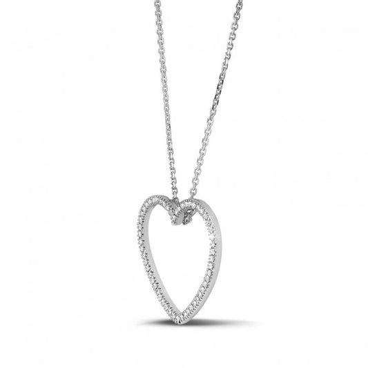 Pave heart shaped diamond pendant