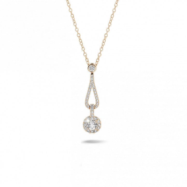 Drop diamond pendant necklace