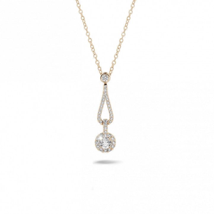 Drop diamond pendant necklace