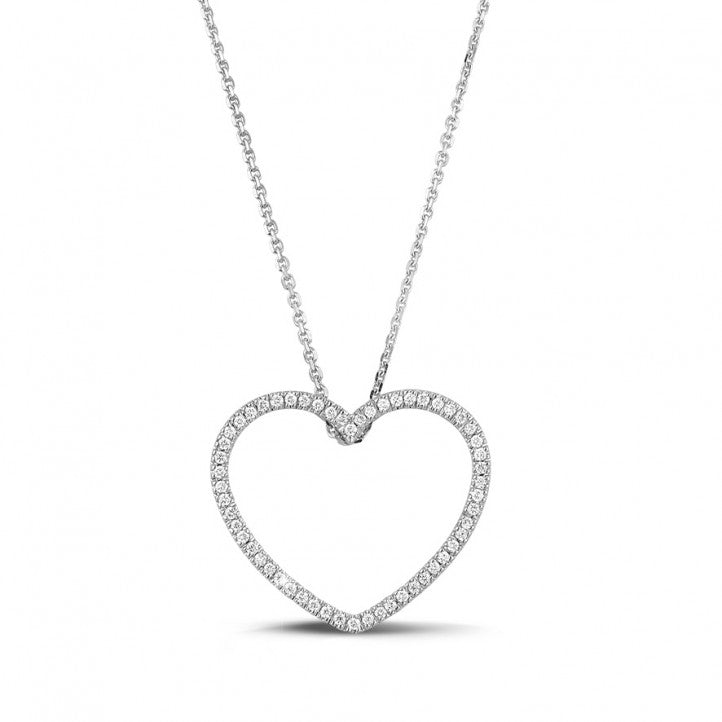 Pave heart shaped diamond pendant