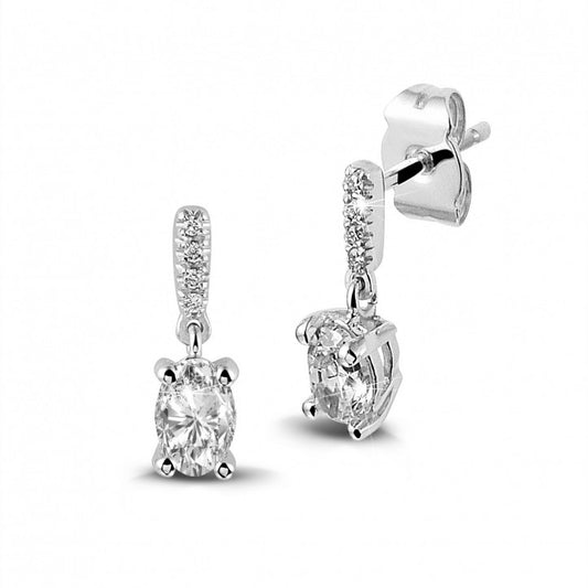 Dangle oval brilliant earrings