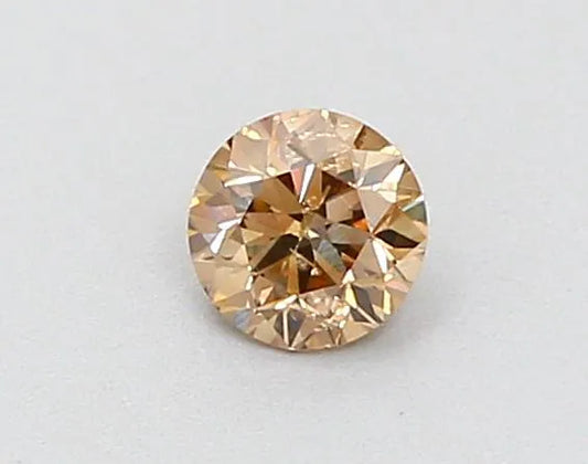 0.18ct Round Natural Diamond (Colour Fancy Light Brown, Clarity SI2, Cut EX, Uncertified)