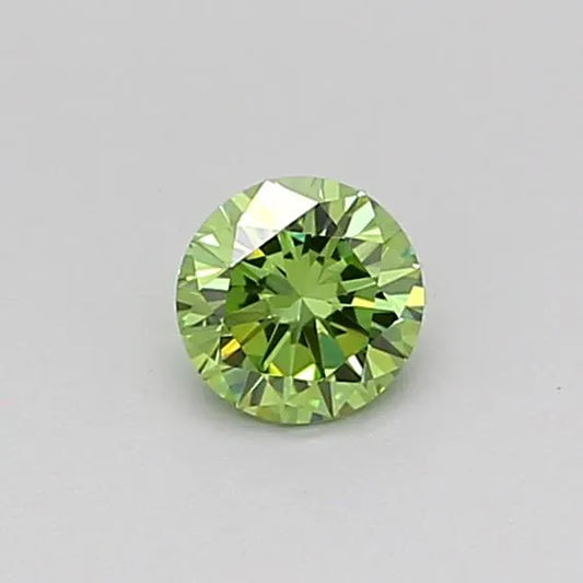 0.19ct Round Lab Grown Diamond (Colour Fancy Vivid Green, Clarity VVS2, Cut EX, Uncertified)