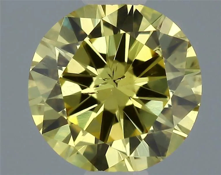 0.31ct Round Natural Diamond (Colour Fancy Vivid Yellow, Clarity SI2, Cut GD, GIA Certified)