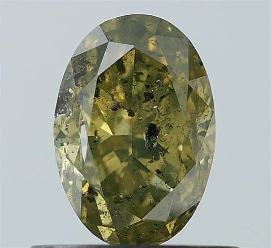 0.92ct Oval Natural Diamond (Colour Green, Clarity I3, Uncertified)