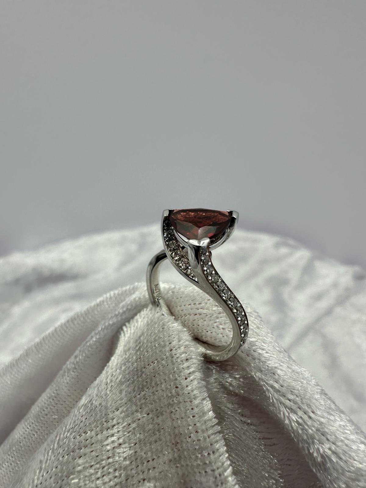 Trillion Garnet diamond ring. One only!