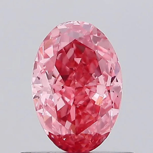 0.57ct Oval Lab Grown Diamond (Colour Fancy Vivid Pink, Clarity VVS2, IGI Certified)