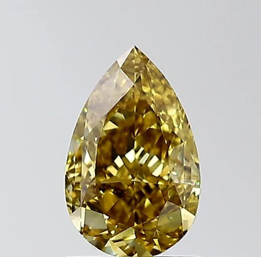 1.02ct Pear Natural Diamond (Colour Fancy Deep Brownish Yellow, Clarity VS1, GIA Certified)