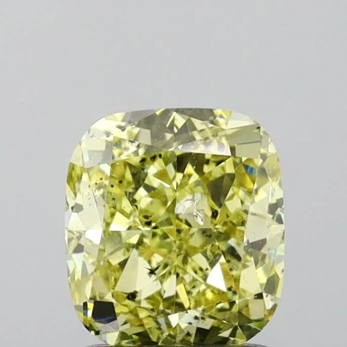 1.54ct Cushion brilliant Natural Diamond (Colour Fancy Yellow, Clarity I1, GIA Certified)