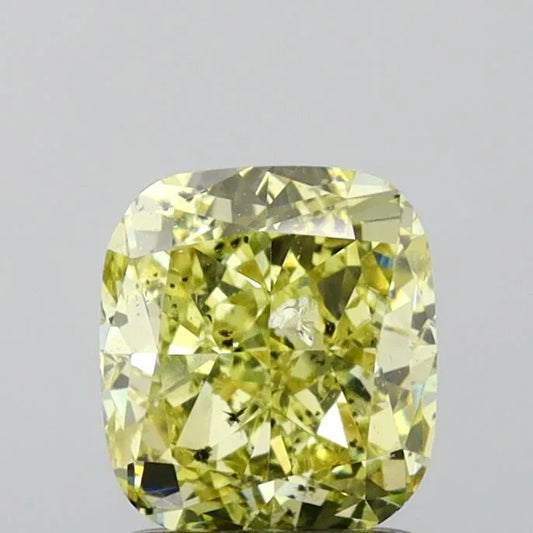 1.54ct Cushion brilliant Natural Diamond (Colour Fancy Yellow, Clarity I1, GIA Certified)