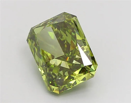 3.32ct Radiant Lab Grown Diamond (Colour Fancy Vivid Green, Clarity VVS2, IGI Certified)