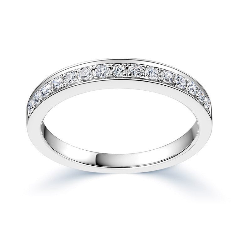 Micropave set diamond wedding band