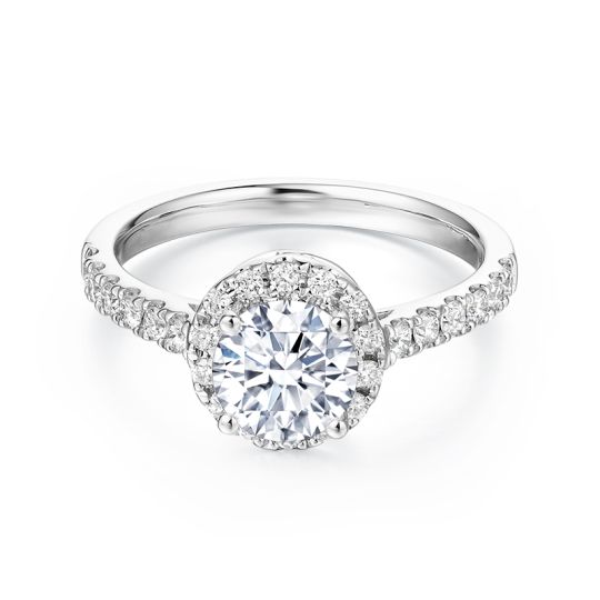 HIGH SET HALO ENGAGEMENT RING. SETTING ONLY