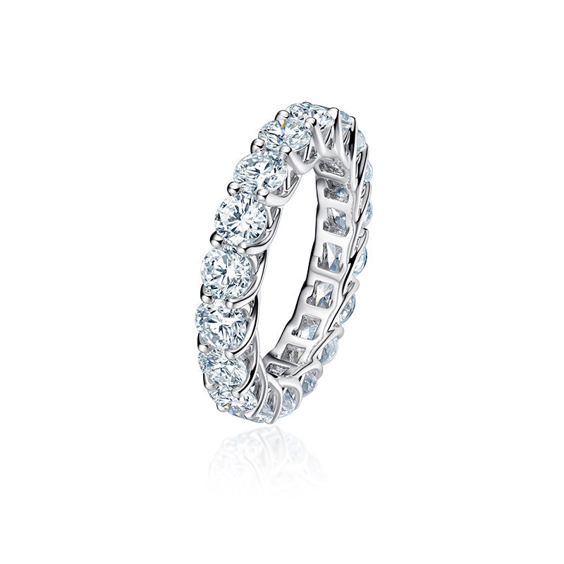 1.80 TCW Full twist claw eternity diamond wedding band